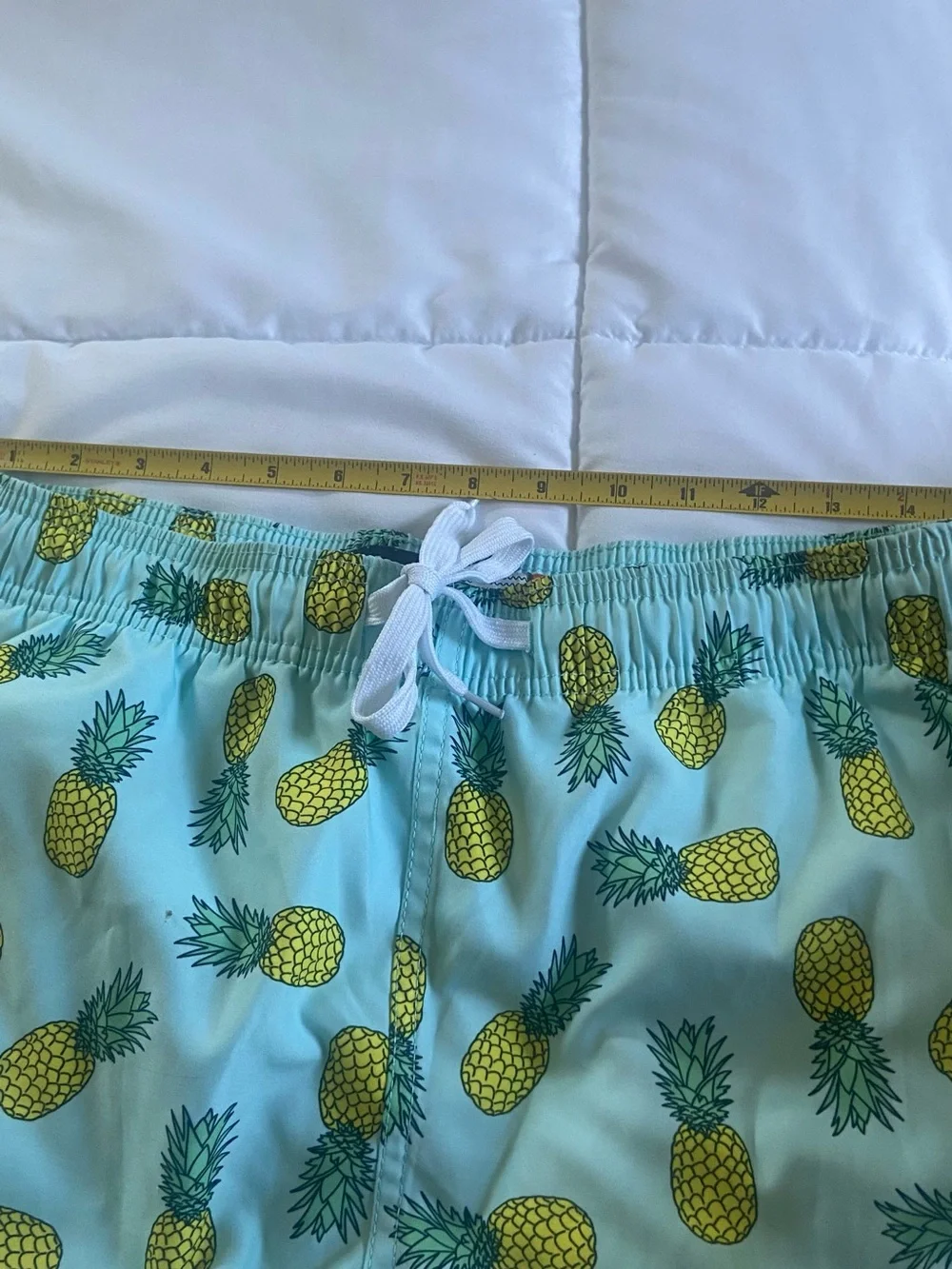 Arnhem Aqua Swim Shorts with Yellow Pineapple Print